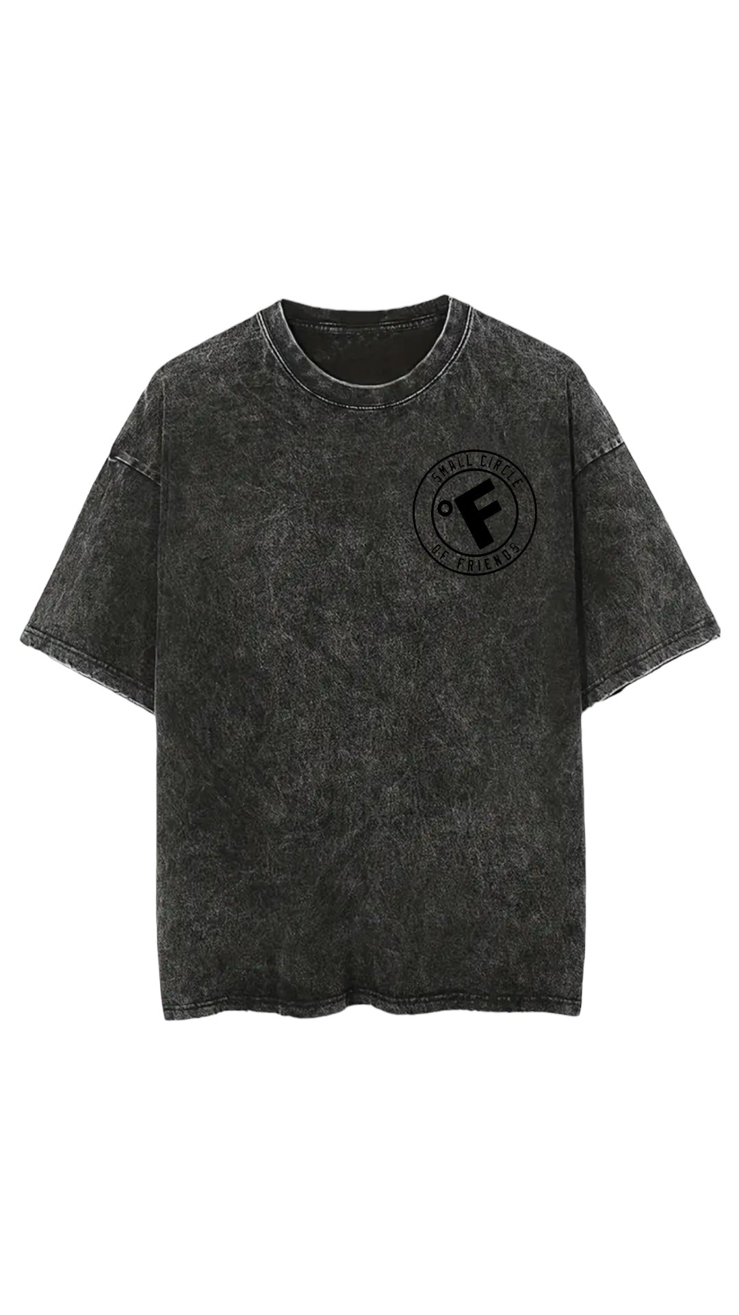 SMALL CIRCLE OF FRIENDS TEE MINERAL WASH/BLACK