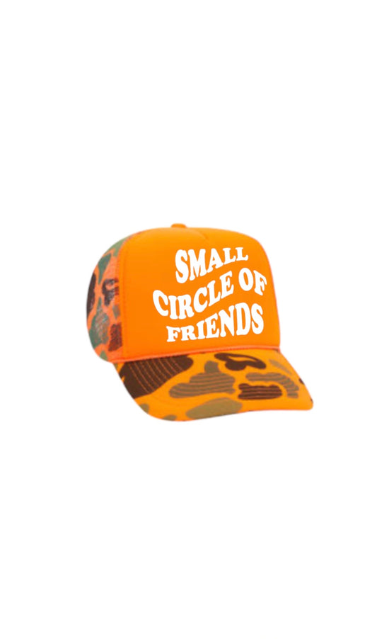 SMALL CIRCLE OF FRIENDS TRUCKER CAMO ORANGE